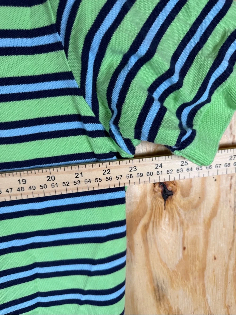 Polo by Ralph Lauren Lime Green Striped Polo with Navy & Black